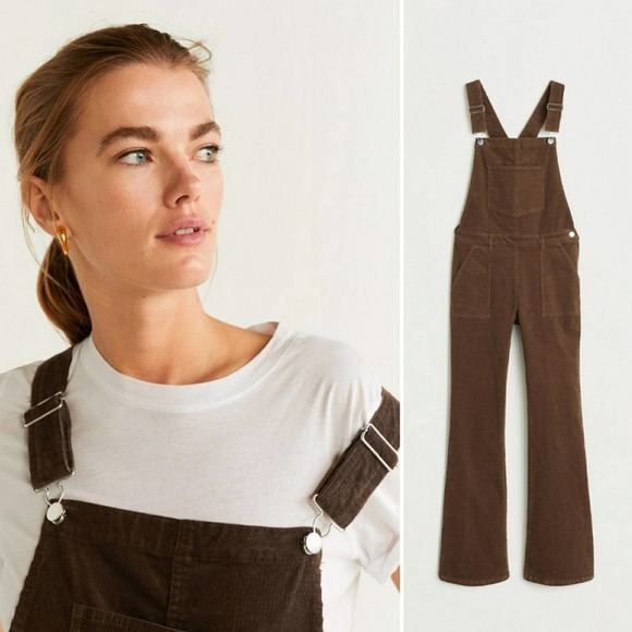 Mango Denim - New Mango Pocket corduroy dungarees Sz S